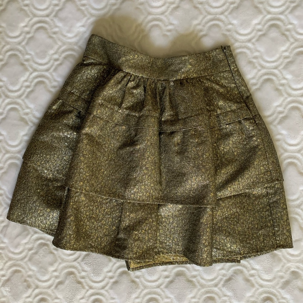 Diane Von Furstenberg gold pleated skirt—Like New